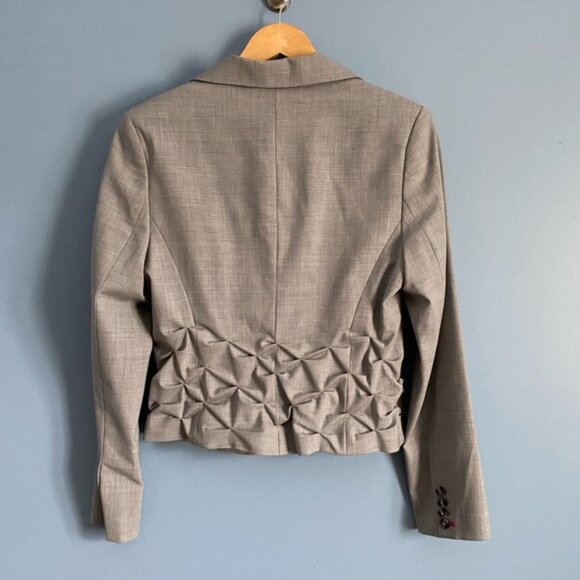 NWT Pink Tartan Grey Ruffle Blazer - Picture 2 of 4